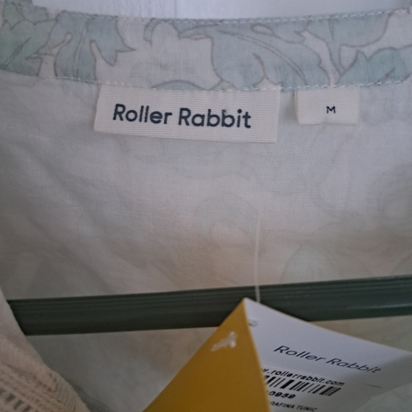 Roller Rabbit Serafena Floral Tunic Sz M NWT pale green Excellent - Picture 2 of 12